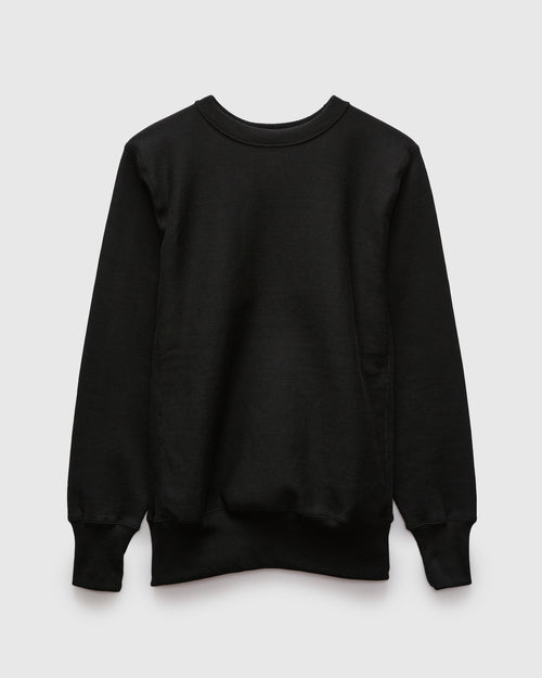 483 Reverse Weave Loopwheel Crewneck in Black