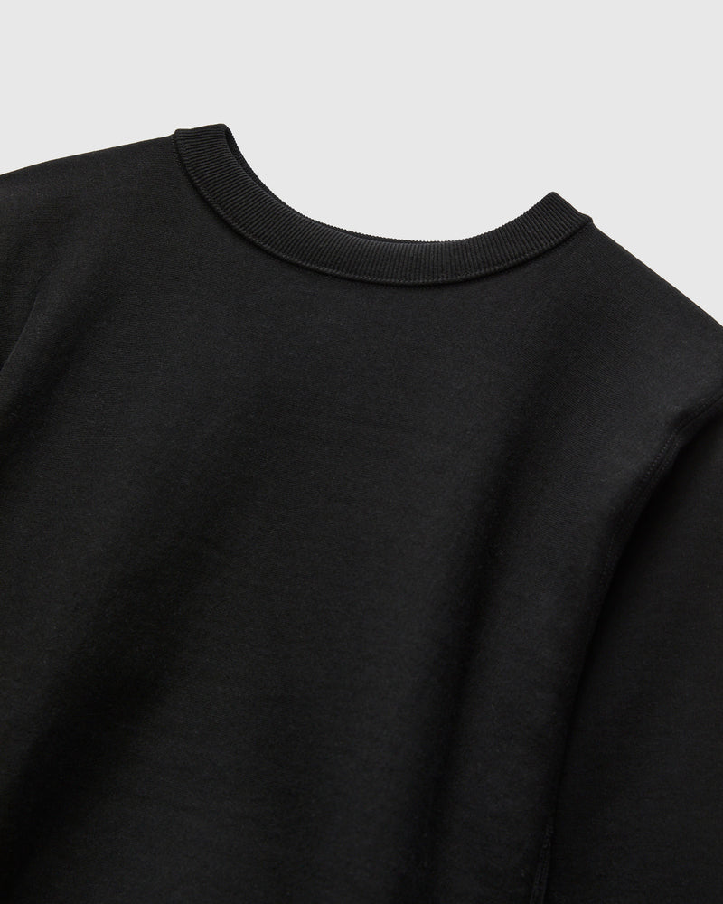 483 Reverse Weave Loopwheel Crewneck in Black