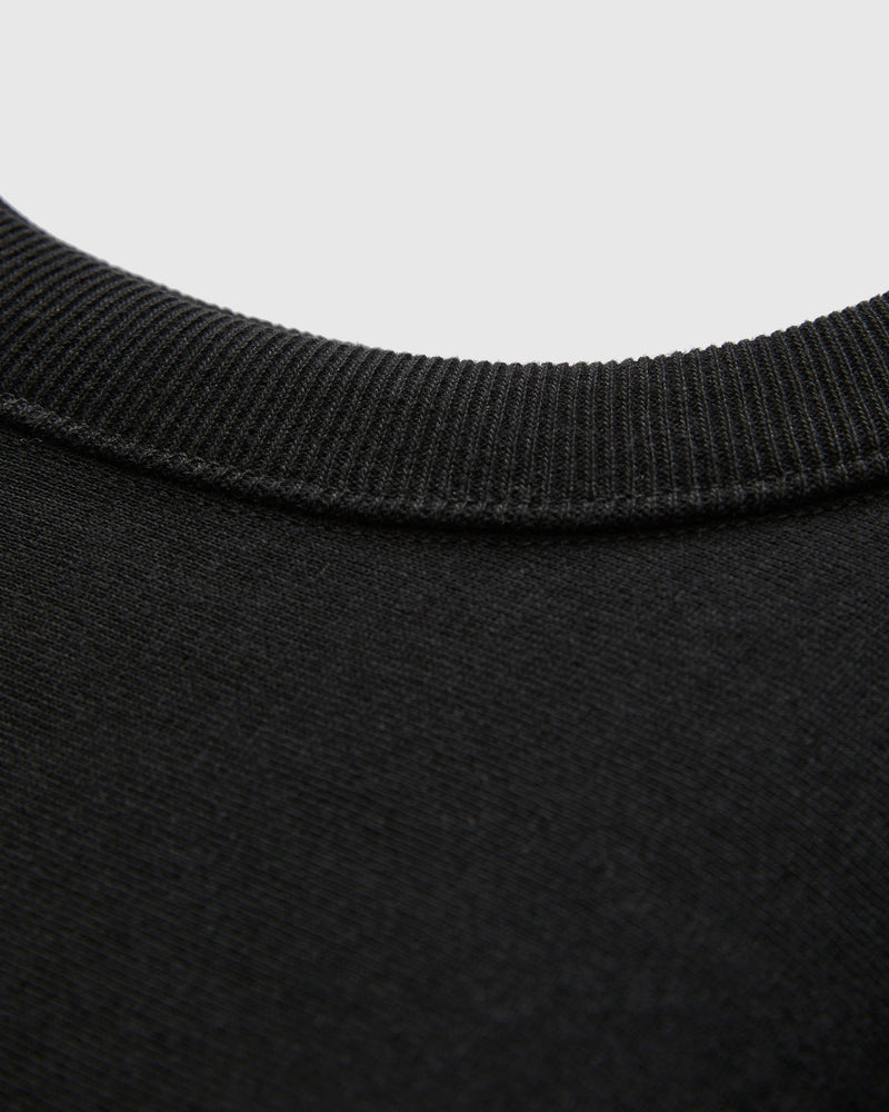483 Reverse Weave Loopwheel Crewneck in Black