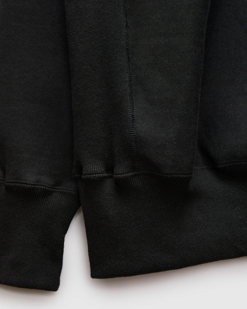 483 Reverse Weave Loopwheel Crewneck in Black