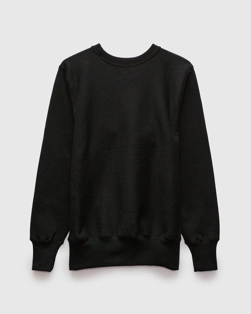 483 Reverse Weave Loopwheel Crewneck in Black