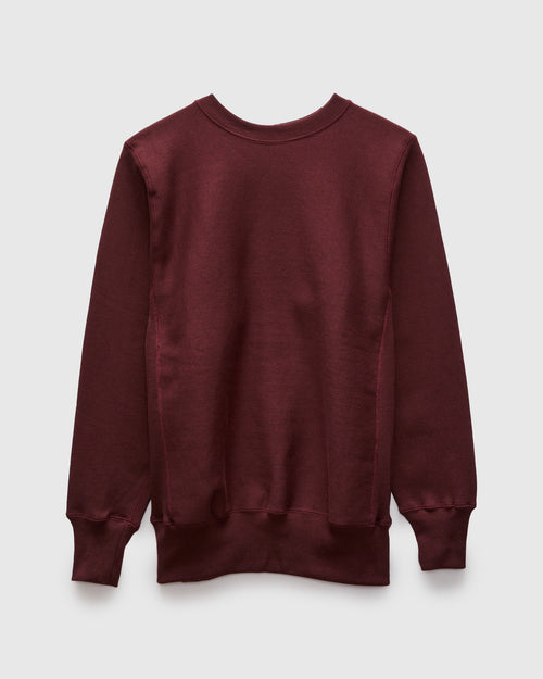 483 Reverse Weave Loopwheel Crewneck in Bordeaux