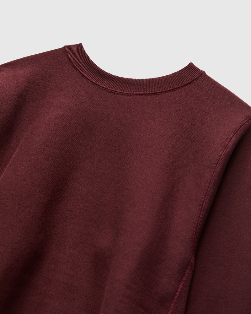 483 Reverse Weave Loopwheel Crewneck in Bordeaux