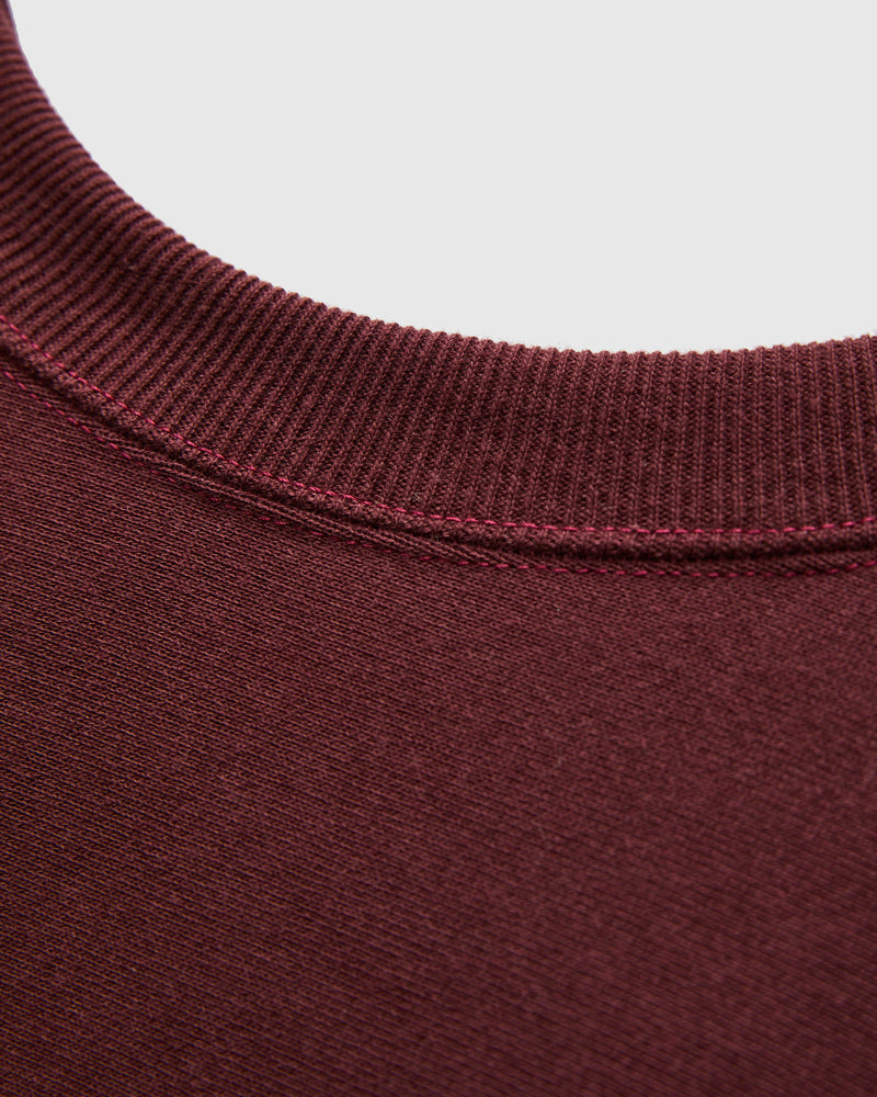 483 Reverse Weave Loopwheel Crewneck in Bordeaux