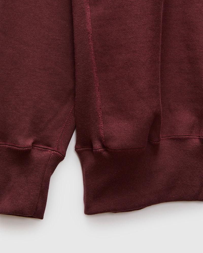 483 Reverse Weave Loopwheel Crewneck in Bordeaux