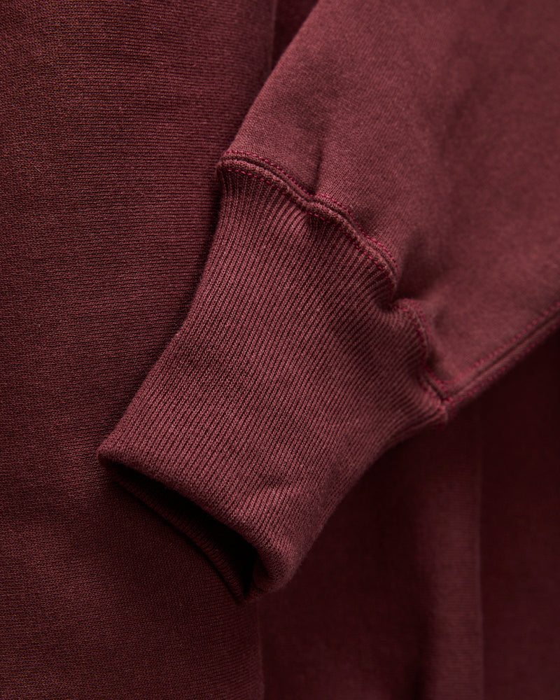 483 Reverse Weave Loopwheel Crewneck in Bordeaux