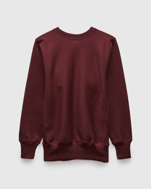 483 Reverse Weave Loopwheel Crewneck in Bordeaux