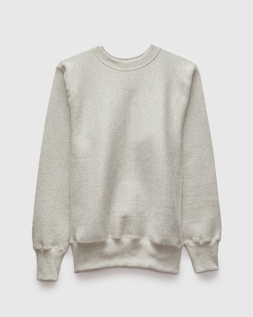 483 Reverse Weave Loopwheel Crewneck in Heather Grey