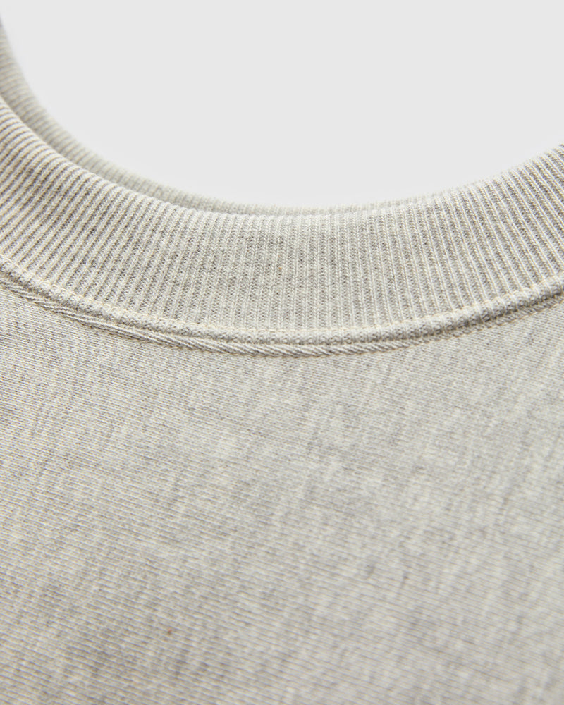 483 Reverse Weave Loopwheel Crewneck in Heather Grey