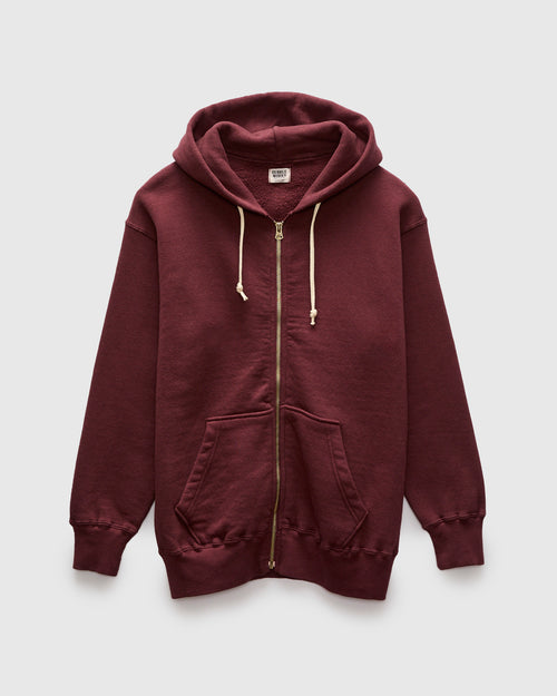 Tsuriami Loopwheel Zip Hoodie in Bordeux