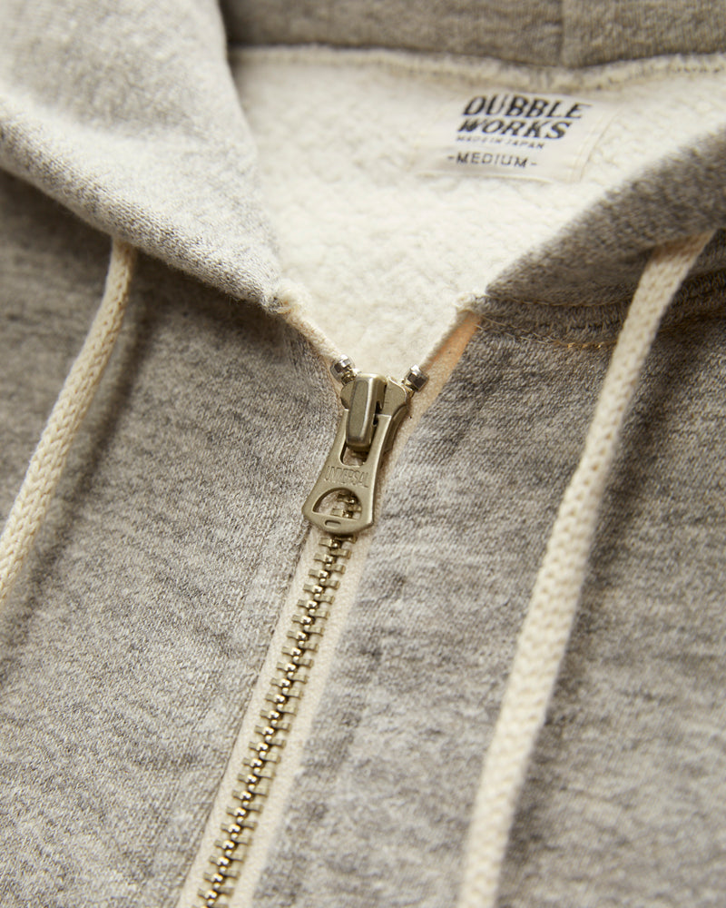 Tsuriami Loopwheel Zip Hoodie in Heather Grey
