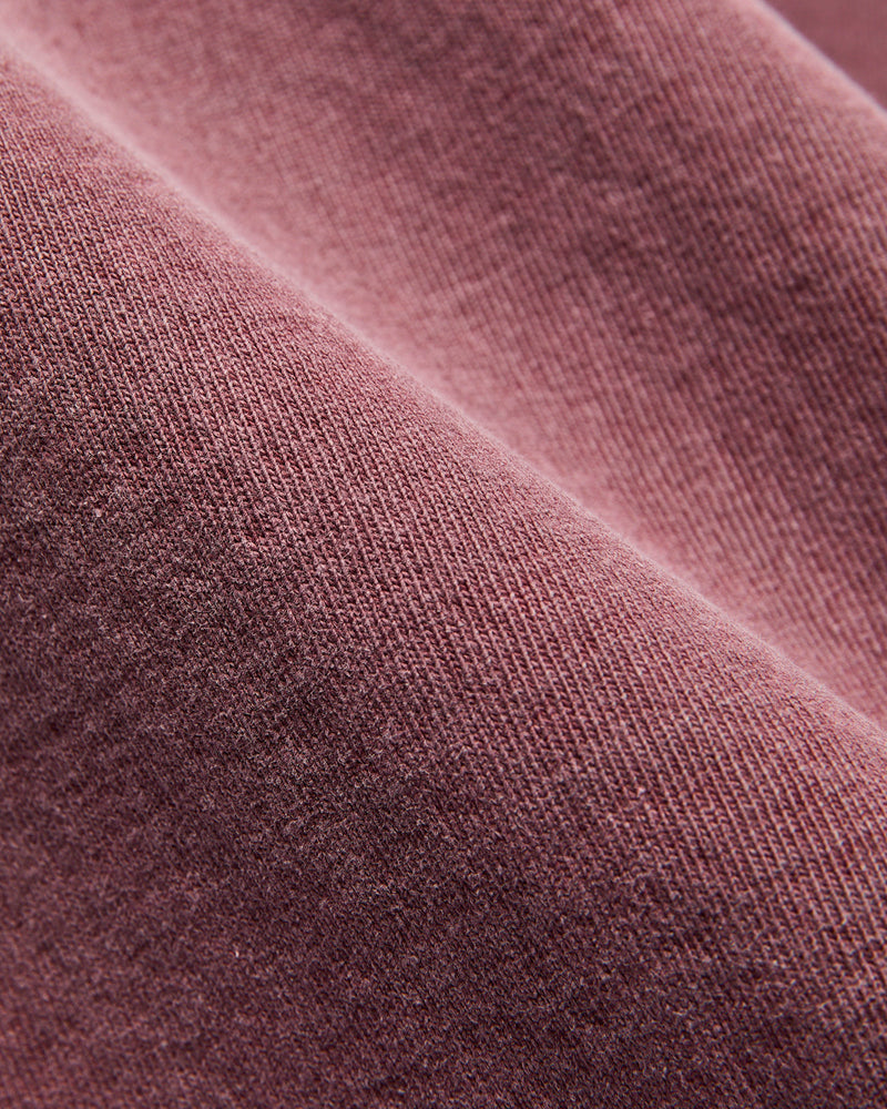 Stand Wheeler Long Sleeve Pigment-Dyed Tee in Bordeaux