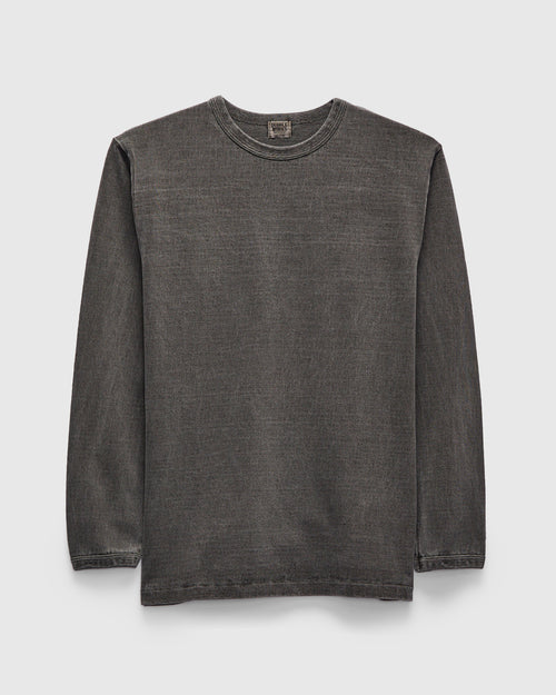 Stand Wheeler Long Sleeve Pigment-Dyed Tee in Sumikuro