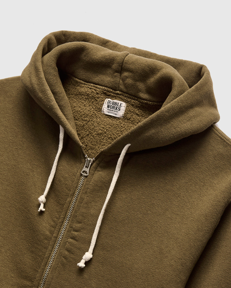 Tsuriami Loopwheel Zip Hoodie in Khaki