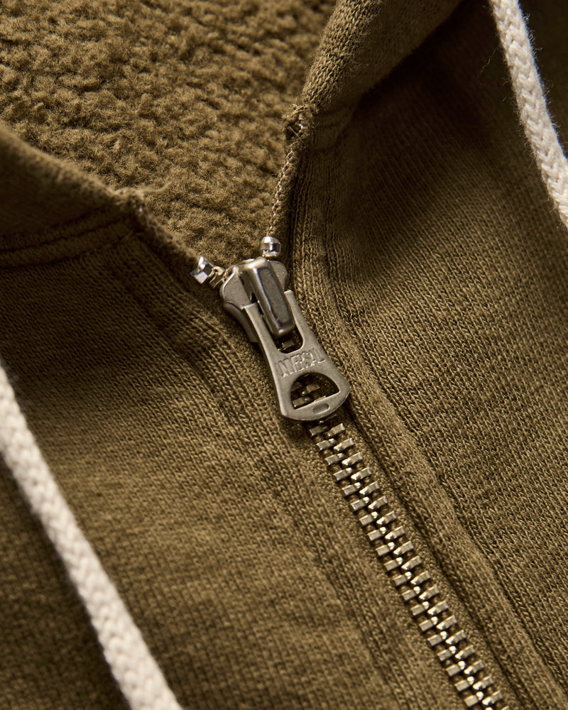 Tsuriami Loopwheel Zip Hoodie in Khaki
