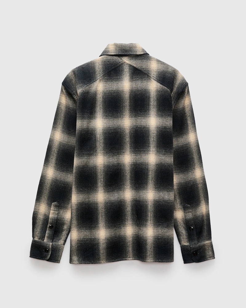 Crosscut Flannel in Black Ombre