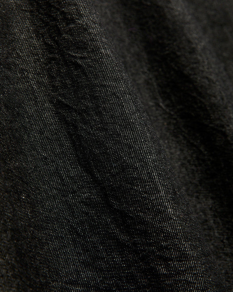 Denim Button-Down Shirt in Black White