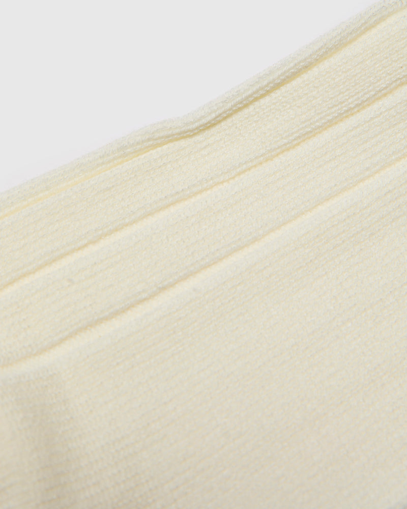Bold Rib Crew in Off White