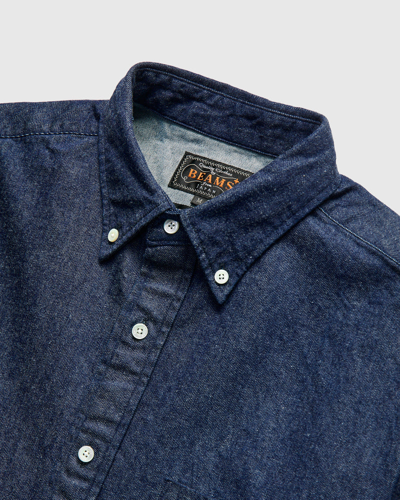 Denim Button-Down Shirt in Indigo