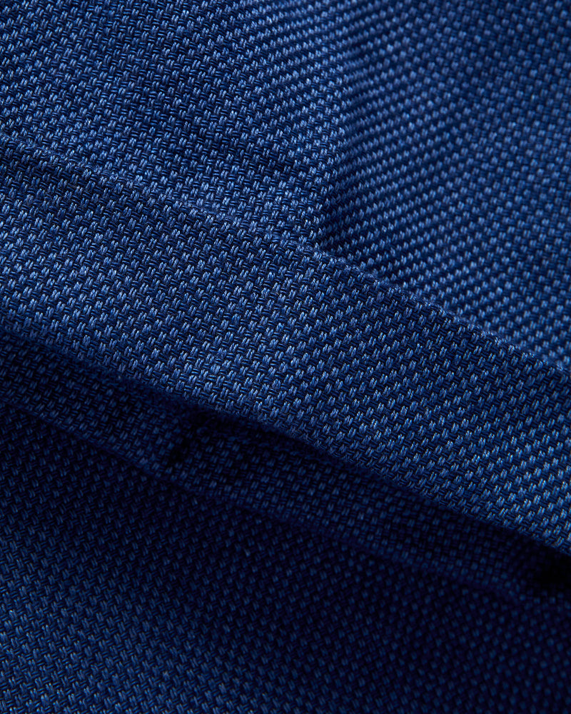 2-Pleats Cotton Linen Relax Trousers in Navy