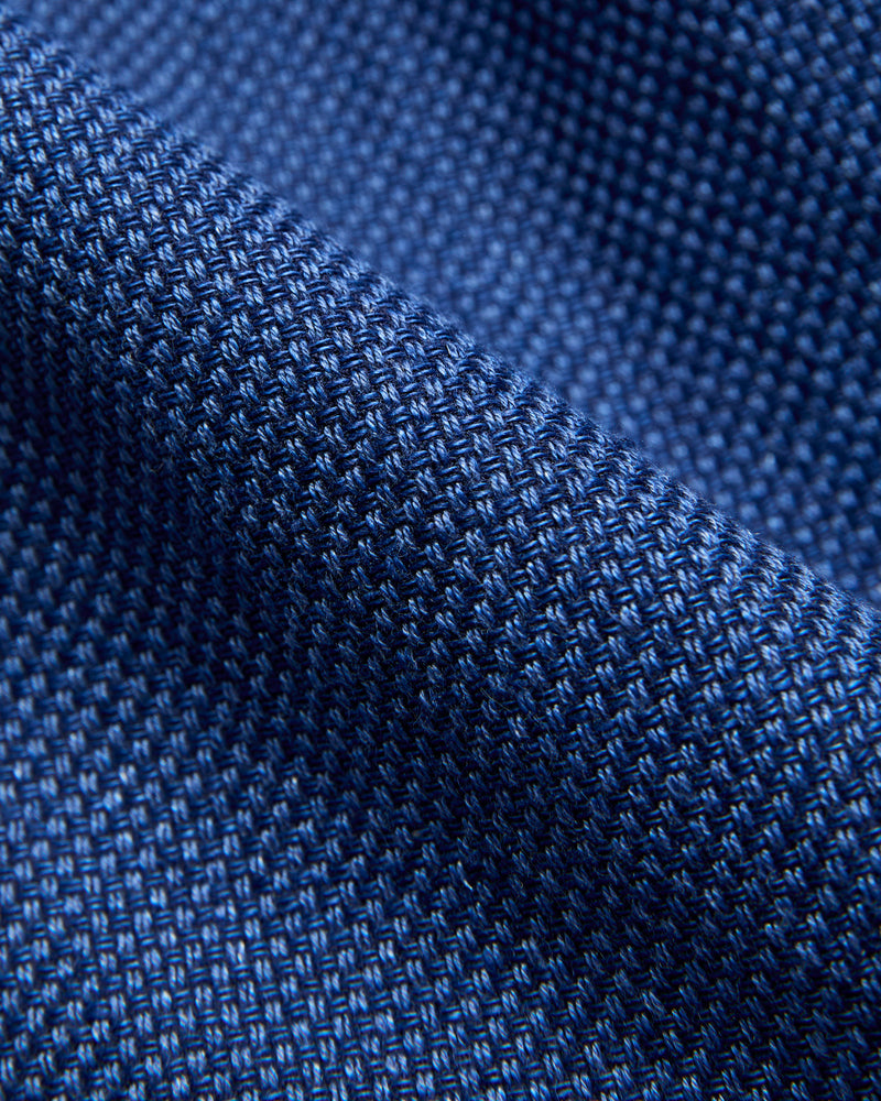 2-Pleats Cotton Linen Relax Trousers in Navy