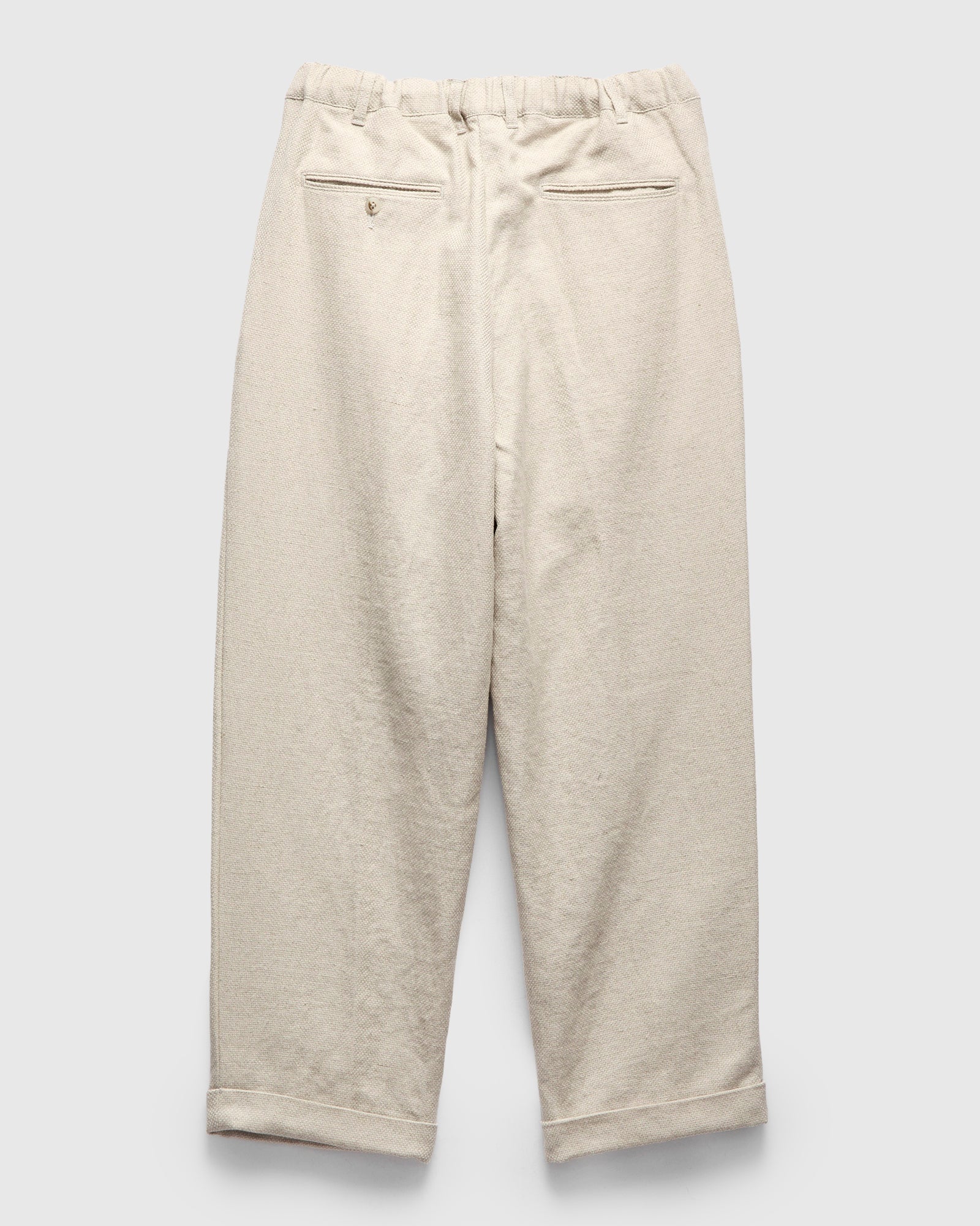 2-Pleats Cotton Linen Relax Trousers in Off White – Blue Owl Workshop