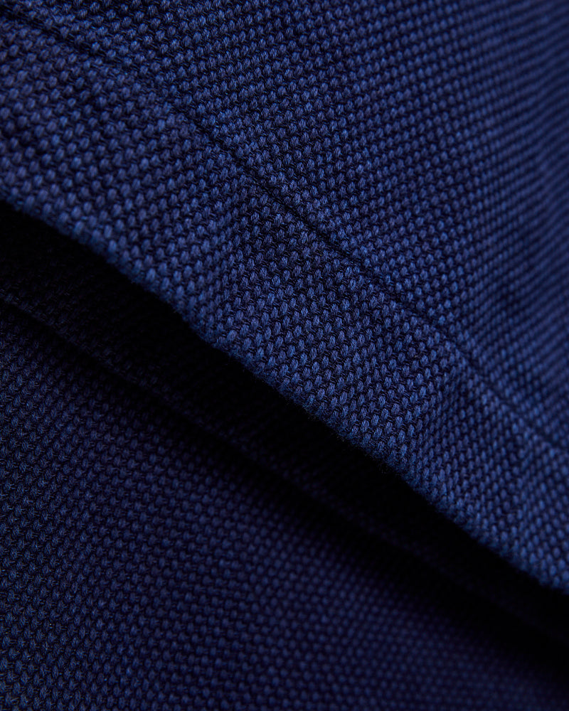 Double Cloth Sashiko Wide Tuck Trousers in Pure Indigo