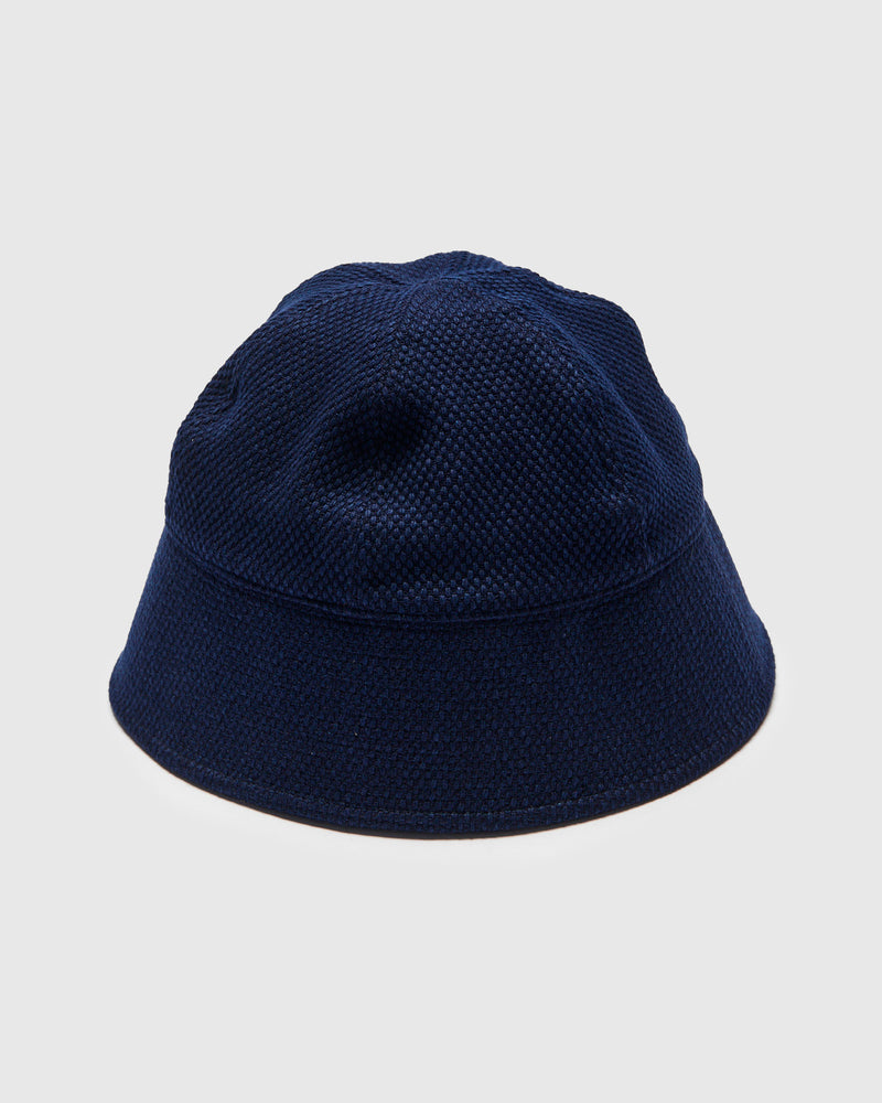 Light Sashiko Bucket Hat in Pure Indigo