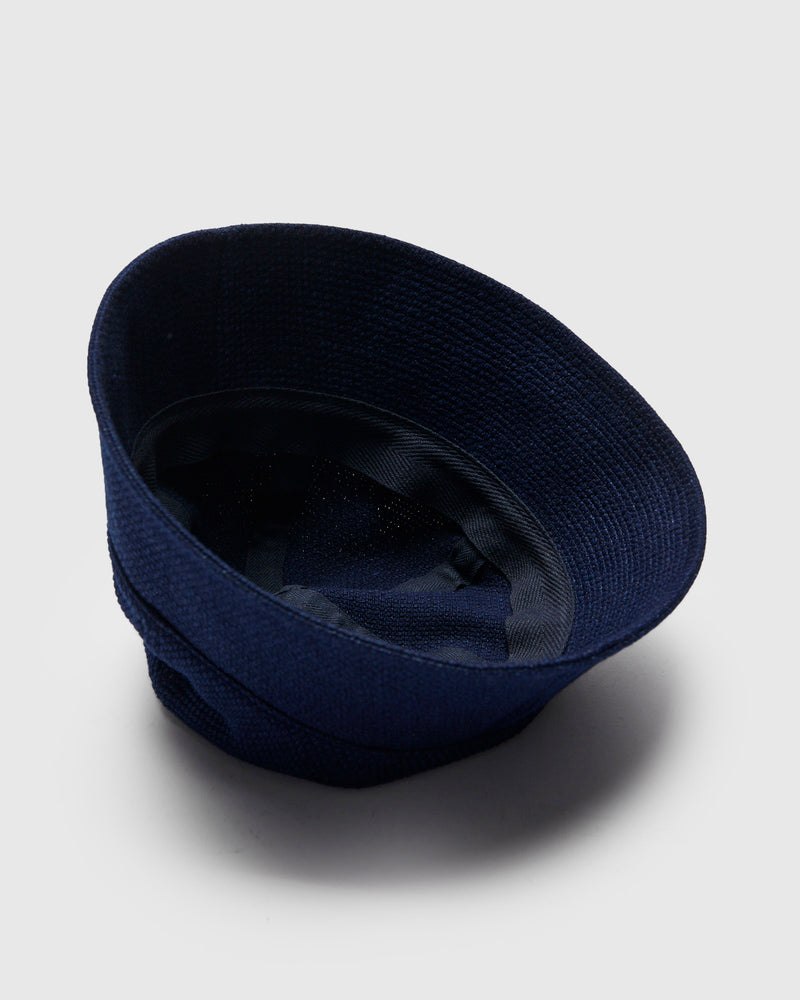 Light Sashiko Bucket Hat in Pure Indigo