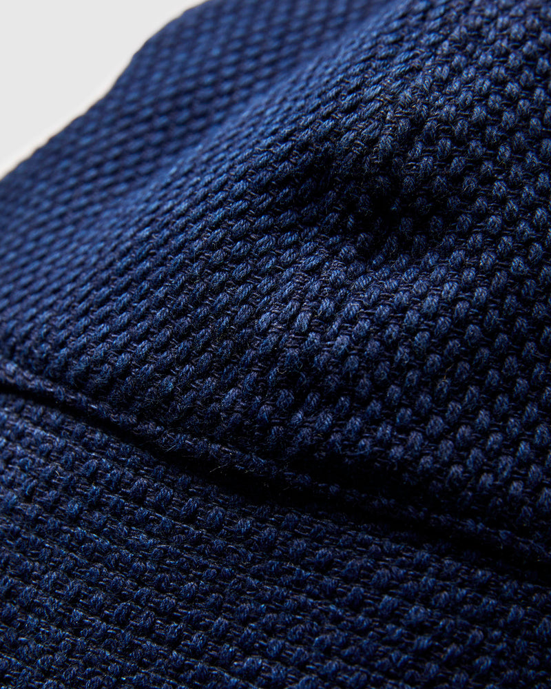 Light Sashiko Bucket Hat in Pure Indigo