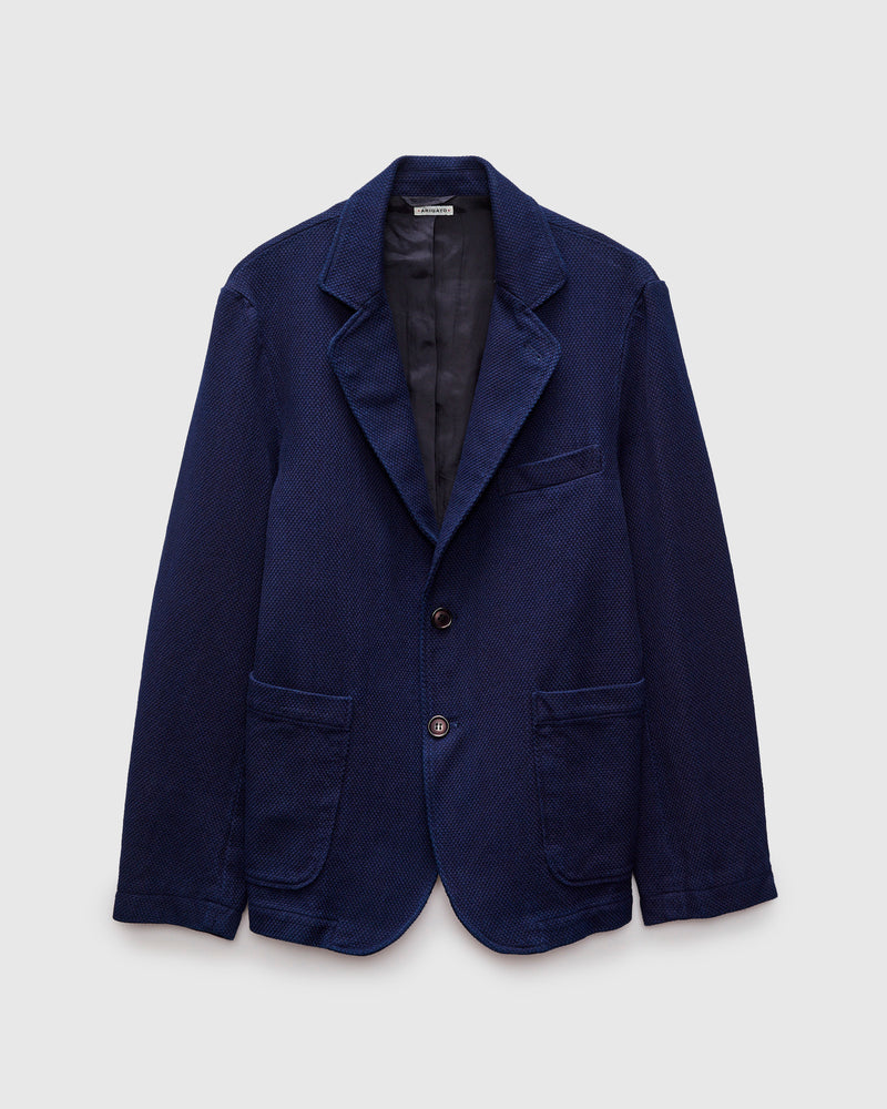Light Sashiko Tailored Jacket in Pure Indigo