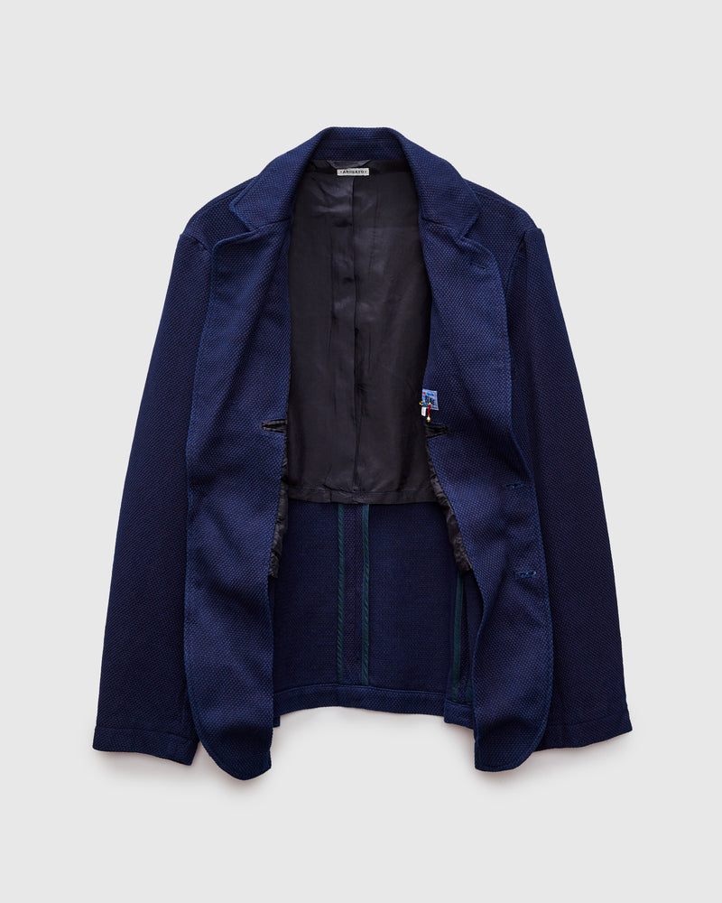 Light Sashiko Tailored Jacket in Pure Indigo