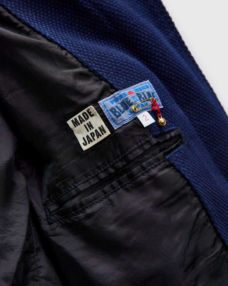 Light Sashiko Tailored Jacket in Pure Indigo