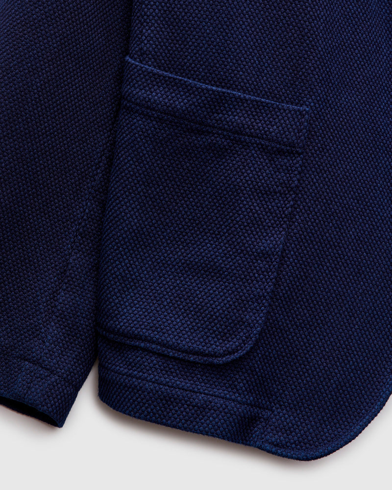 Light Sashiko Tailored Jacket in Pure Indigo