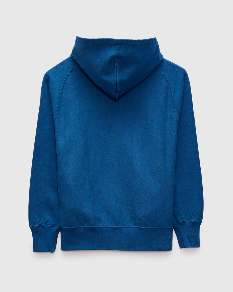 Organic Hand-Dyed Zip Hoodie in Blue
