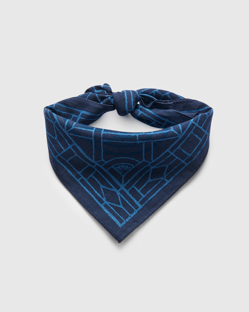 "Mizuhiki Geometric" Bandanna in Dark Navy