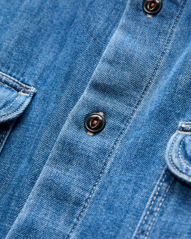 The Brace Long Sleeve Shirt in Washed Indigo