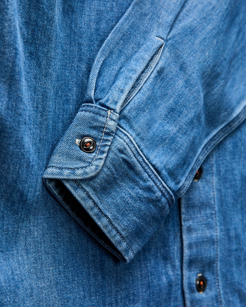The Brace Long Sleeve Shirt in Washed Indigo