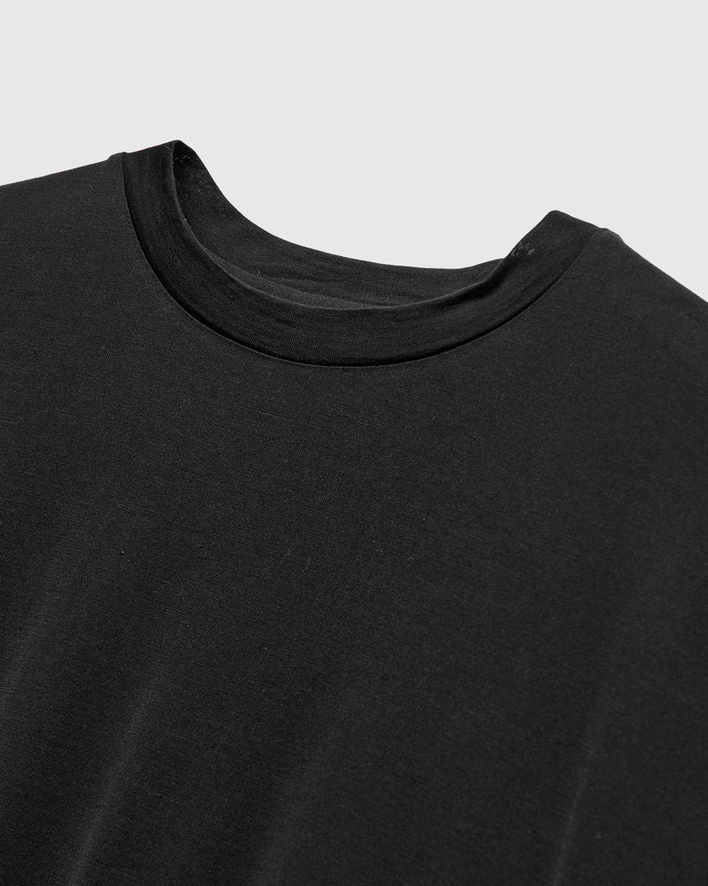 All Silk Half Sleeve Tee in Black