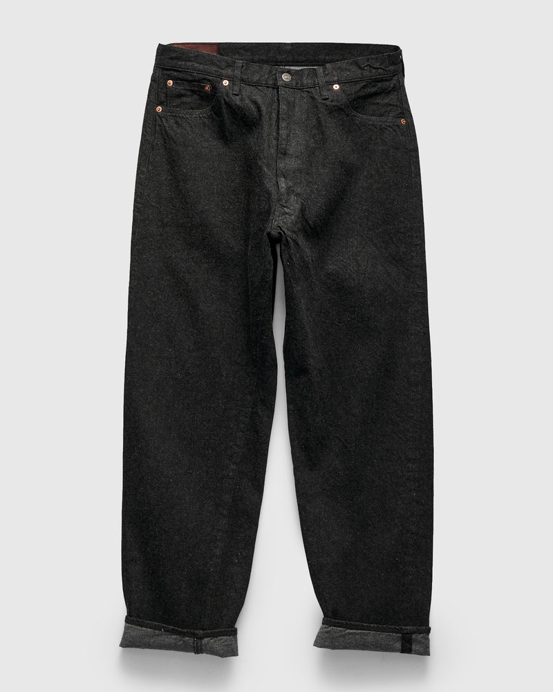 5P Zipper Front Denim Pants in Black One Wash