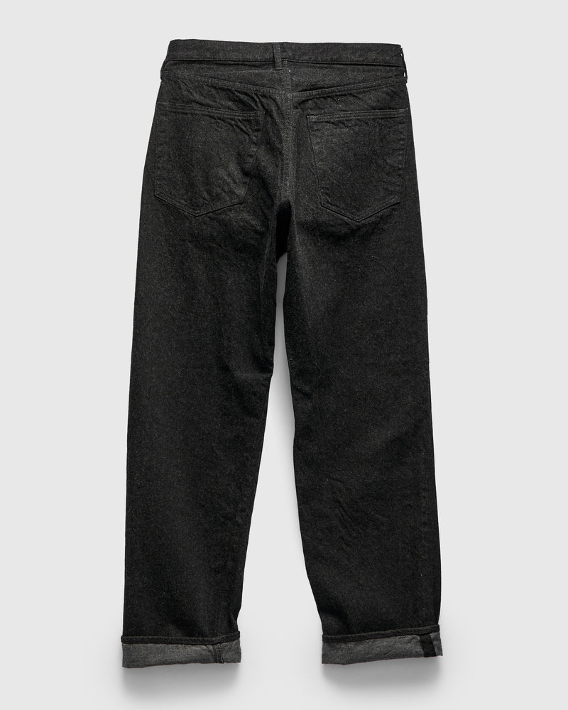 5P Zipper Front Denim Pants in Black One Wash