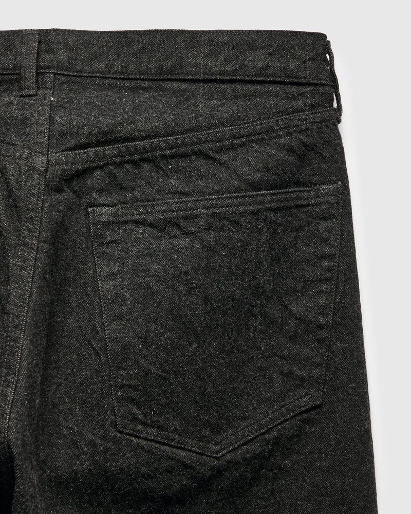 5P Zipper Front Denim Pants in Black One Wash