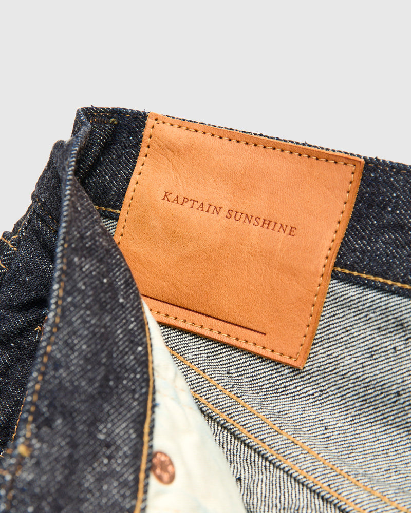 5P Zipper Front Denim Pants in Indigo One Wash