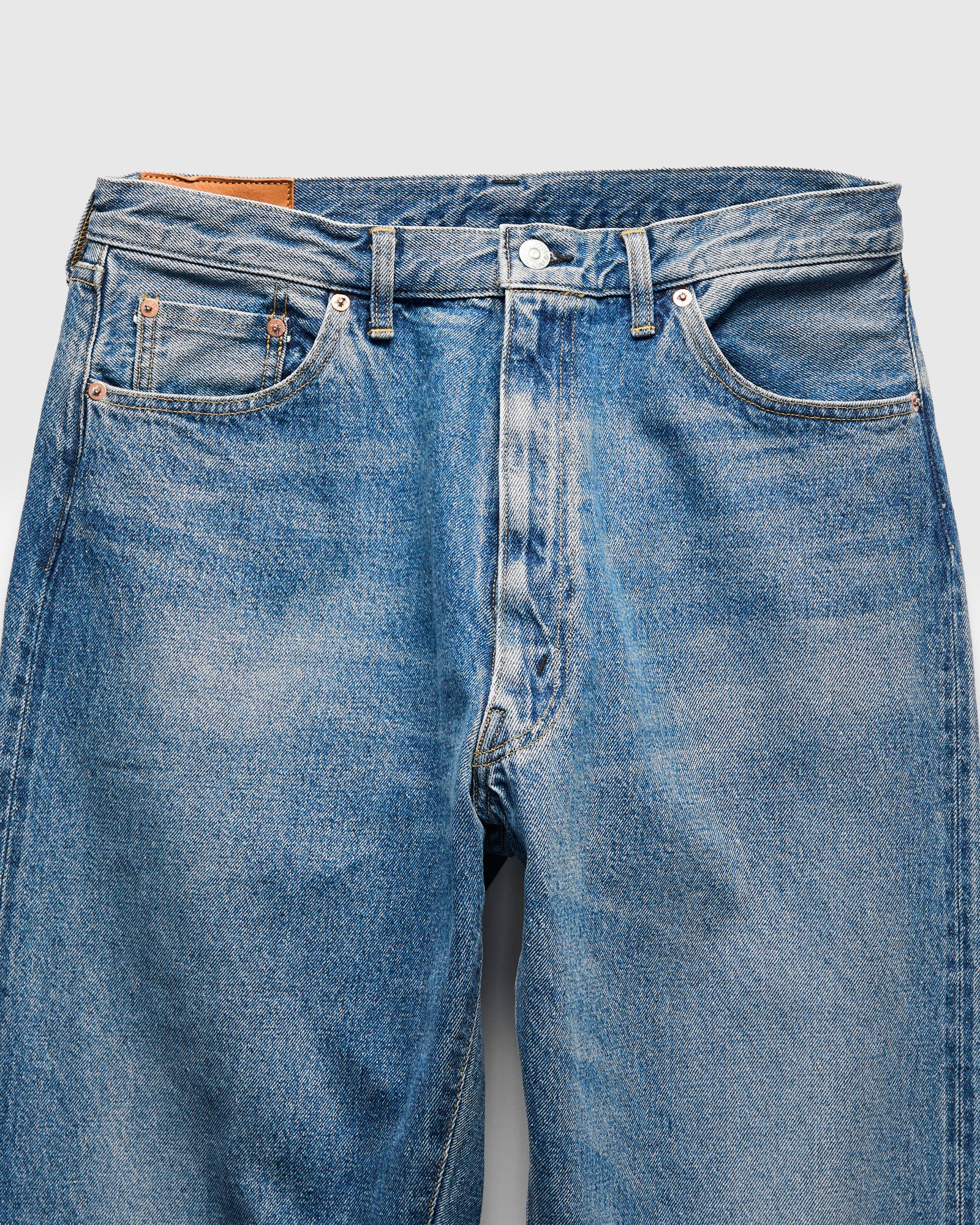 5P Zipper Front Denim Pants in Indigo Vintage Wash – Blue Owl Workshop