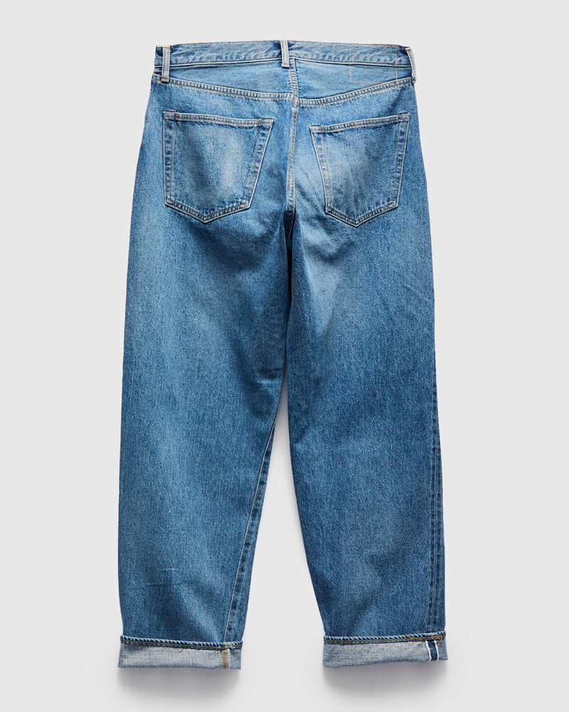 5P Zipper Front Denim Pants in Indigo Vintage Wash
