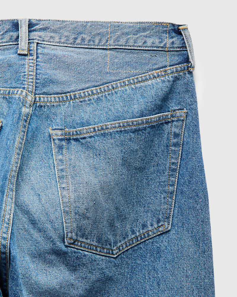 5P Zipper Front Denim Pants in Indigo Vintage Wash