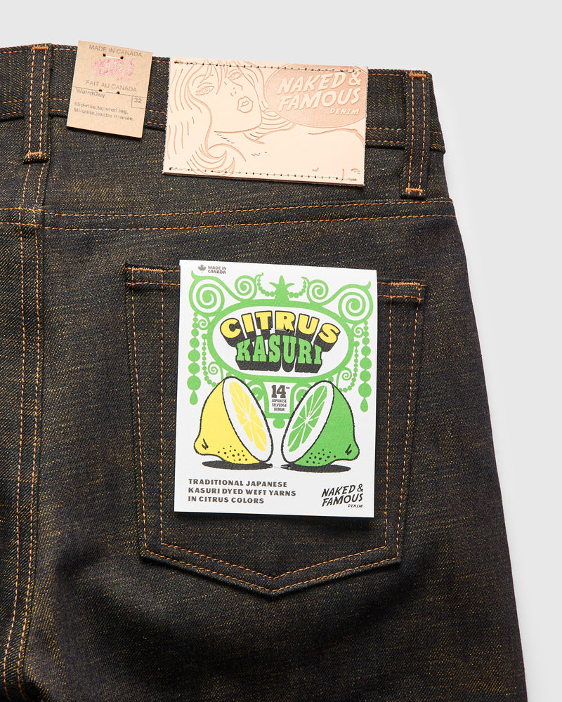 "Citrus Kasuri" 14oz Selvedge Denim - Weird Guy Fit