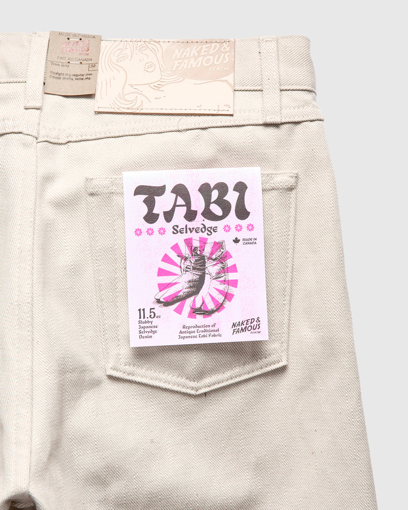 "Tabi" 11.5oz Off White Selvedge Denim - True Guy Fit