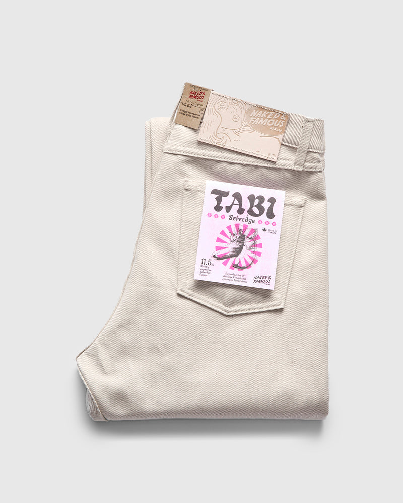 "Tabi" 11.5oz Off White Selvedge Denim - True Guy Fit