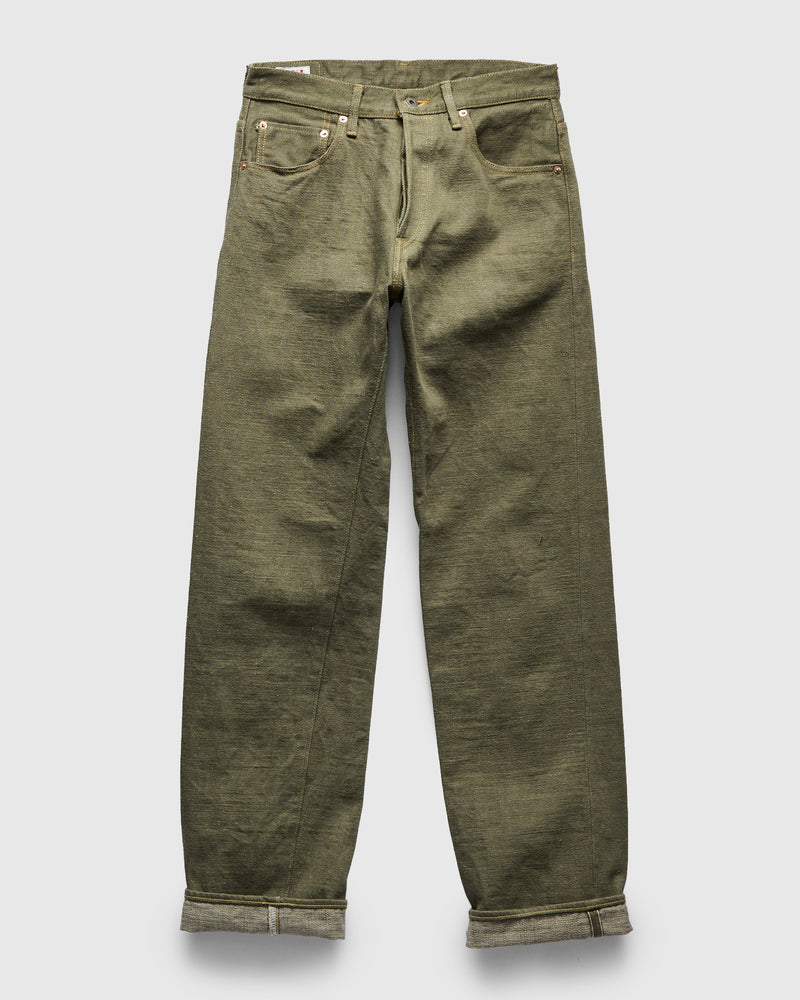 266-OLD18 "Olive" 18oz Low Tension Olive Selvedge Denim - Relaxed Straight Fit